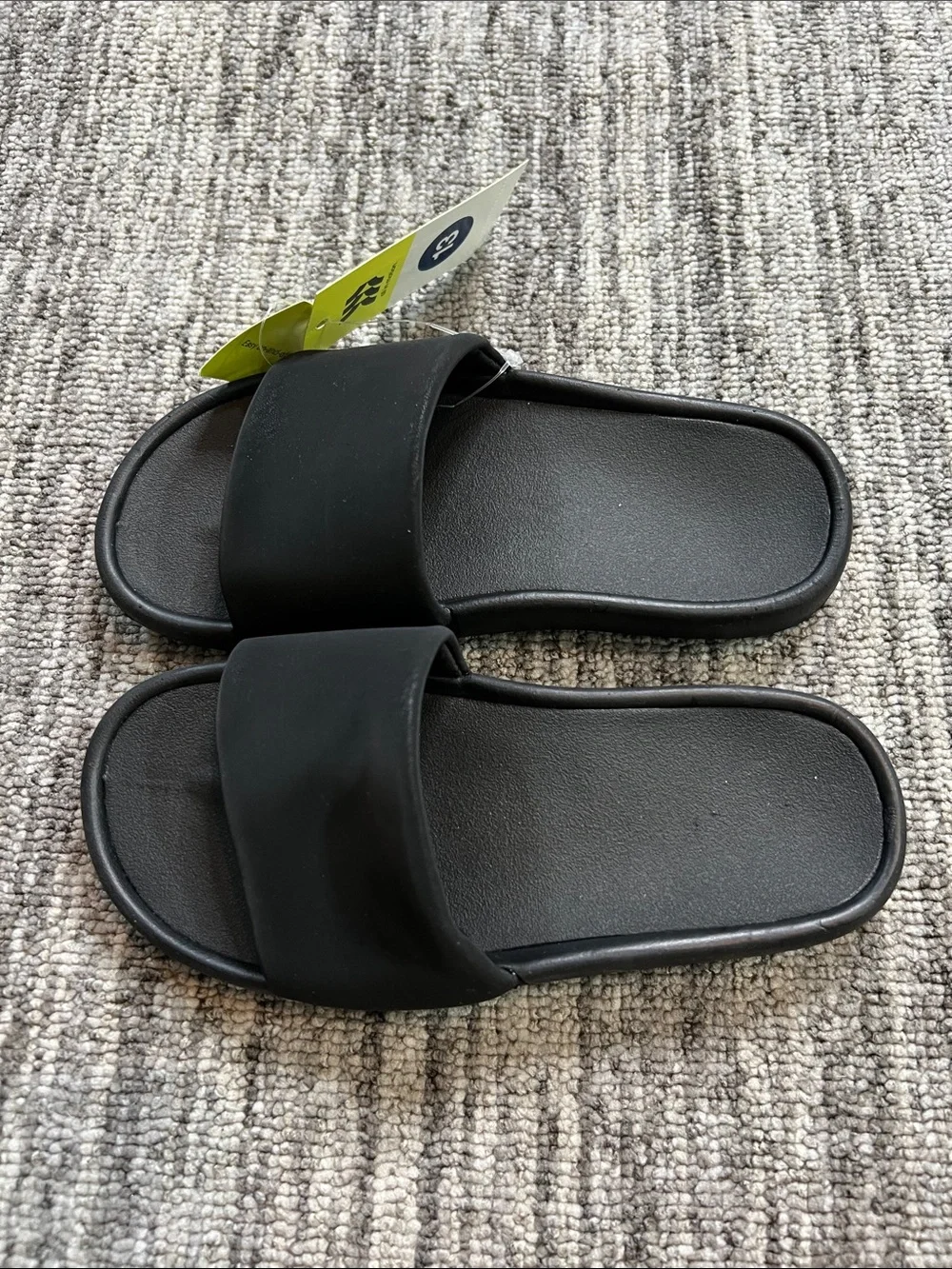 All In Motion - Kids' Black Slip- On Slide Sandals Size 13